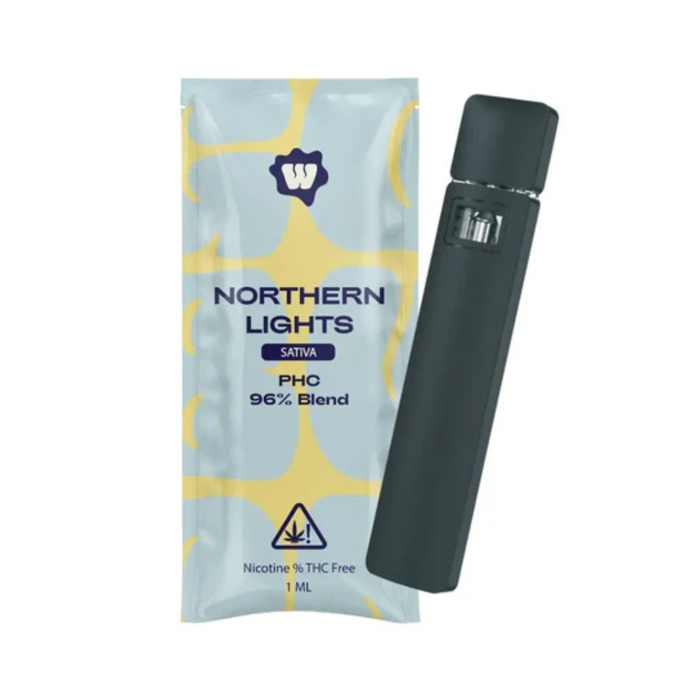 Weitwinkelaufnahme der PHC Vape Northern Lights – erdiges, beruhigendes Aroma für entspannte Momente