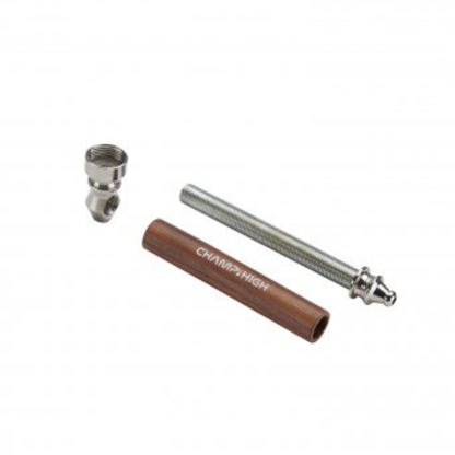 Weitwinkelaufnahme der Champ High Wooden & Metal Purpfeife – stilvolle Kombination aus Holz und Metall, 12 cm, entpackt