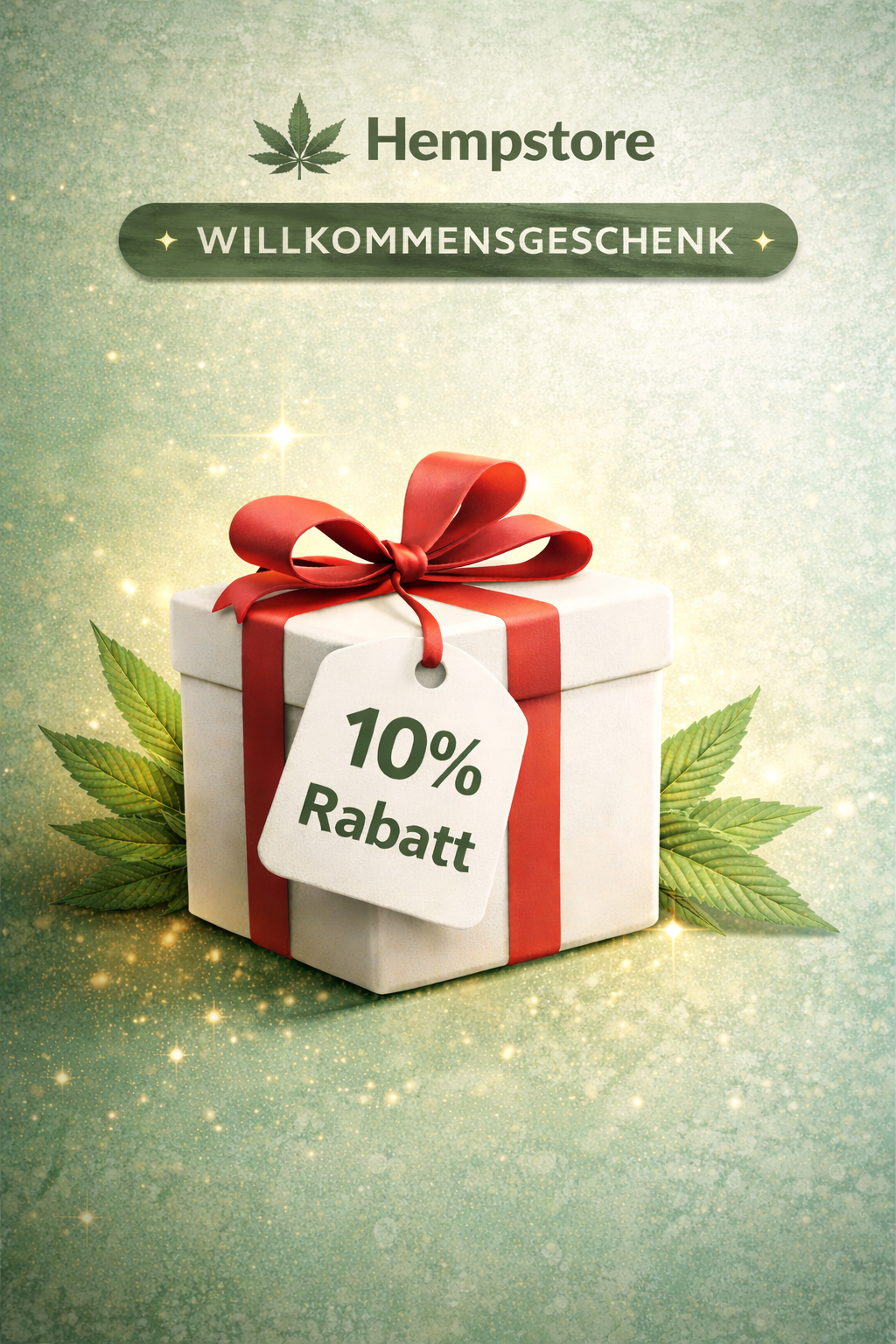 Jetzt 10 Prozent Willkommensrabatt sichern im Hempstore CBD Shop