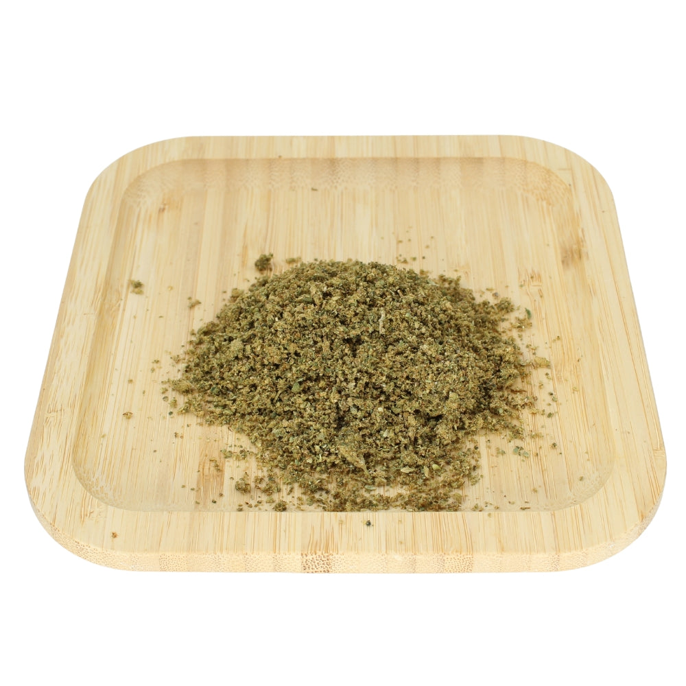 Weitwinkelaufnahme des CBD Shake – vielseitig verwendbare Blütenreste