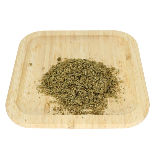 Weitwinkelaufnahme des CBD Shake – vielseitig verwendbare Blütenreste
