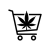 Einkaufwagen Icon mit Cannabisblatt-Design