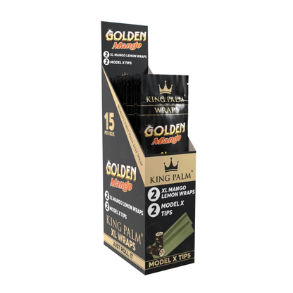 Weitwinkelaufnahme der KING PALM Blunts XL Palm Wraps – natürliche Blätter - Golden Mango
