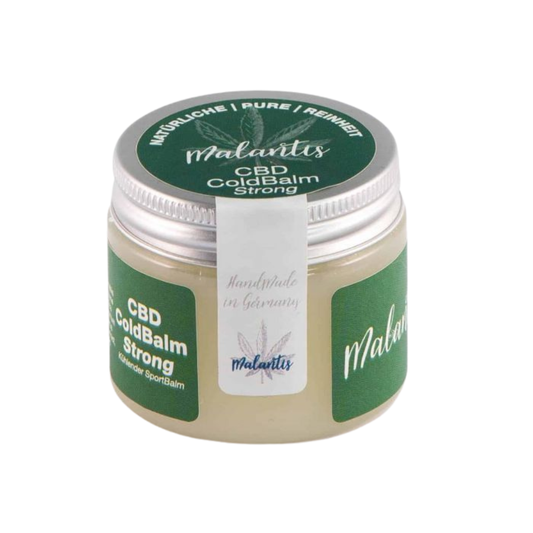 Weitwinkelaufnahme des Malantis CBD Cold Balm Strong – extra starke Kühlwirkung für Muskeln und Gelenke