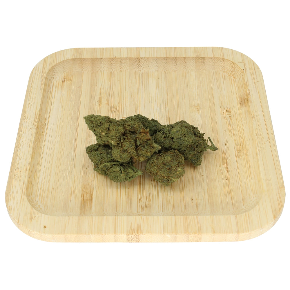 Weitwinkelaufnahme der PHC Blüte Candy Kush – süßlich-würziger Kush-Charakter